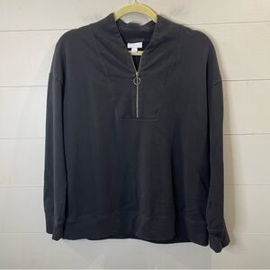 J. Jill Fit Black Quarter Zip Lightweight Pull Over Size Small